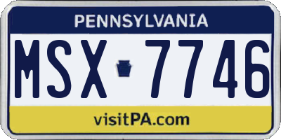 PA license plate MSX7746