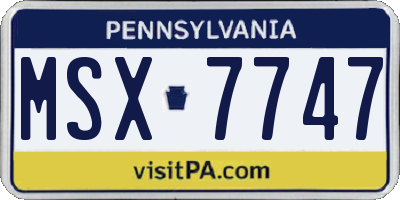 PA license plate MSX7747