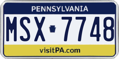 PA license plate MSX7748