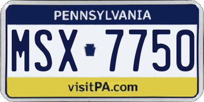 PA license plate MSX7750