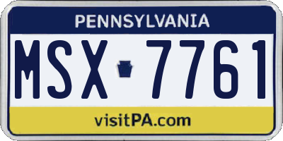 PA license plate MSX7761