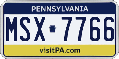 PA license plate MSX7766