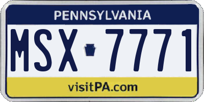PA license plate MSX7771