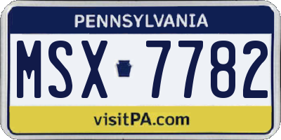 PA license plate MSX7782