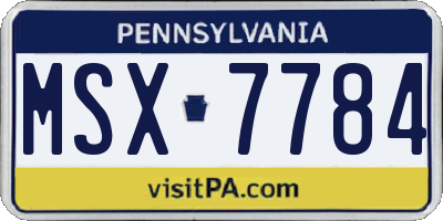 PA license plate MSX7784