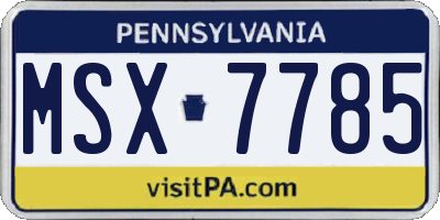 PA license plate MSX7785