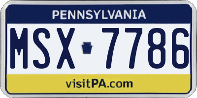 PA license plate MSX7786