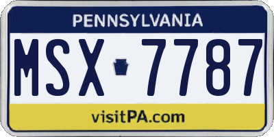 PA license plate MSX7787