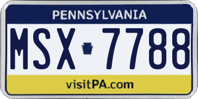 PA license plate MSX7788