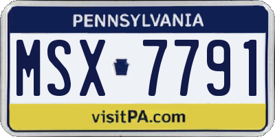 PA license plate MSX7791