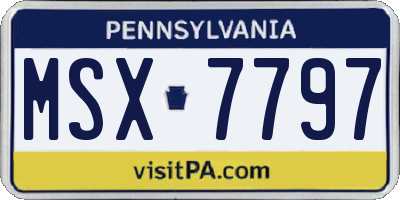 PA license plate MSX7797