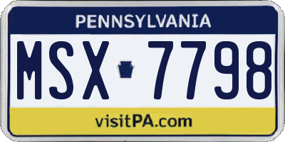 PA license plate MSX7798