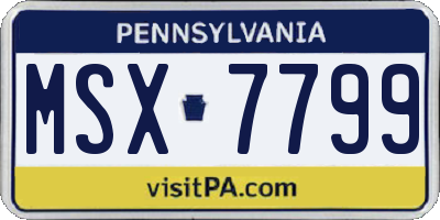 PA license plate MSX7799