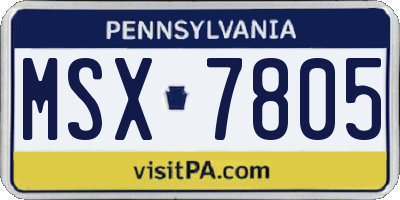 PA license plate MSX7805