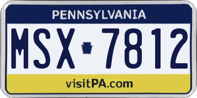 PA license plate MSX7812