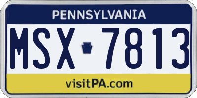 PA license plate MSX7813
