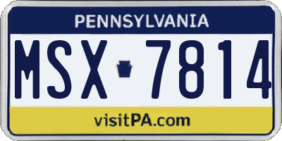 PA license plate MSX7814