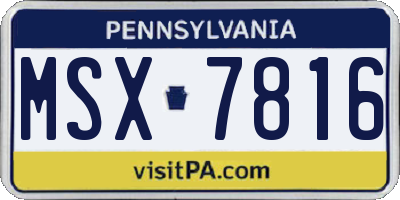 PA license plate MSX7816