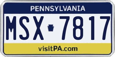 PA license plate MSX7817