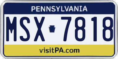 PA license plate MSX7818