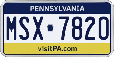 PA license plate MSX7820