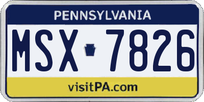 PA license plate MSX7826