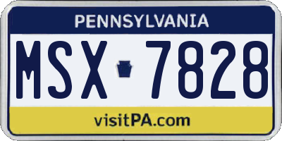 PA license plate MSX7828