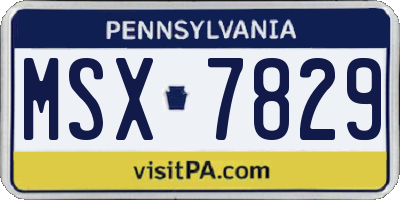 PA license plate MSX7829