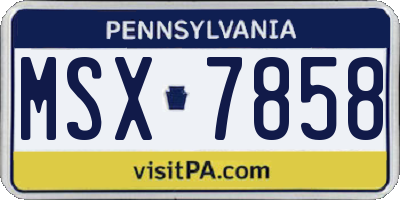 PA license plate MSX7858