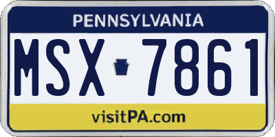 PA license plate MSX7861
