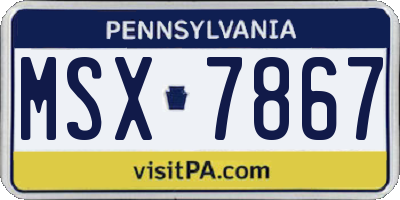 PA license plate MSX7867