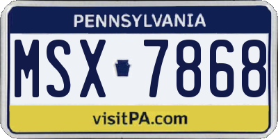 PA license plate MSX7868