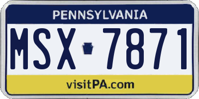 PA license plate MSX7871