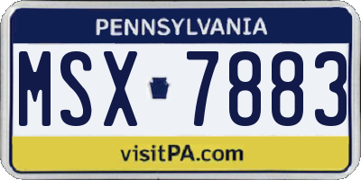 PA license plate MSX7883