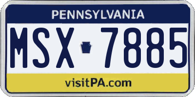 PA license plate MSX7885