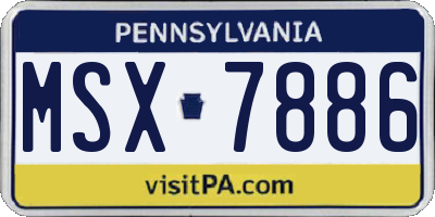 PA license plate MSX7886