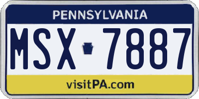 PA license plate MSX7887