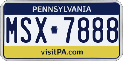 PA license plate MSX7888
