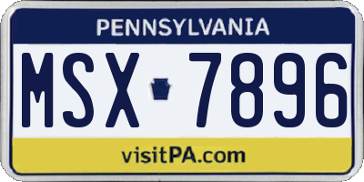 PA license plate MSX7896