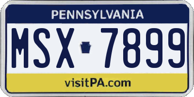 PA license plate MSX7899