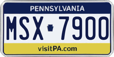PA license plate MSX7900