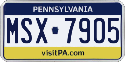 PA license plate MSX7905