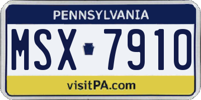 PA license plate MSX7910