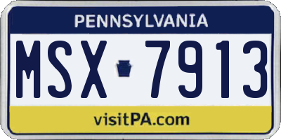PA license plate MSX7913