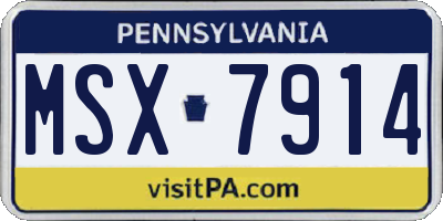 PA license plate MSX7914
