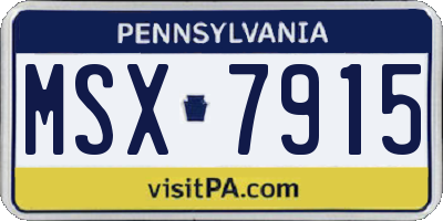 PA license plate MSX7915