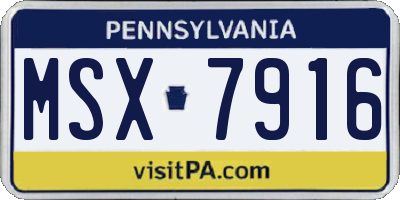 PA license plate MSX7916