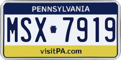 PA license plate MSX7919