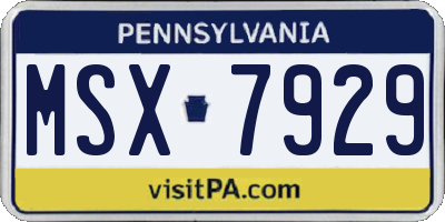 PA license plate MSX7929