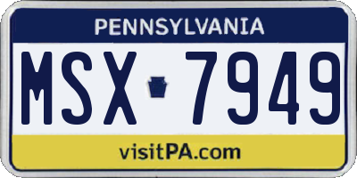 PA license plate MSX7949